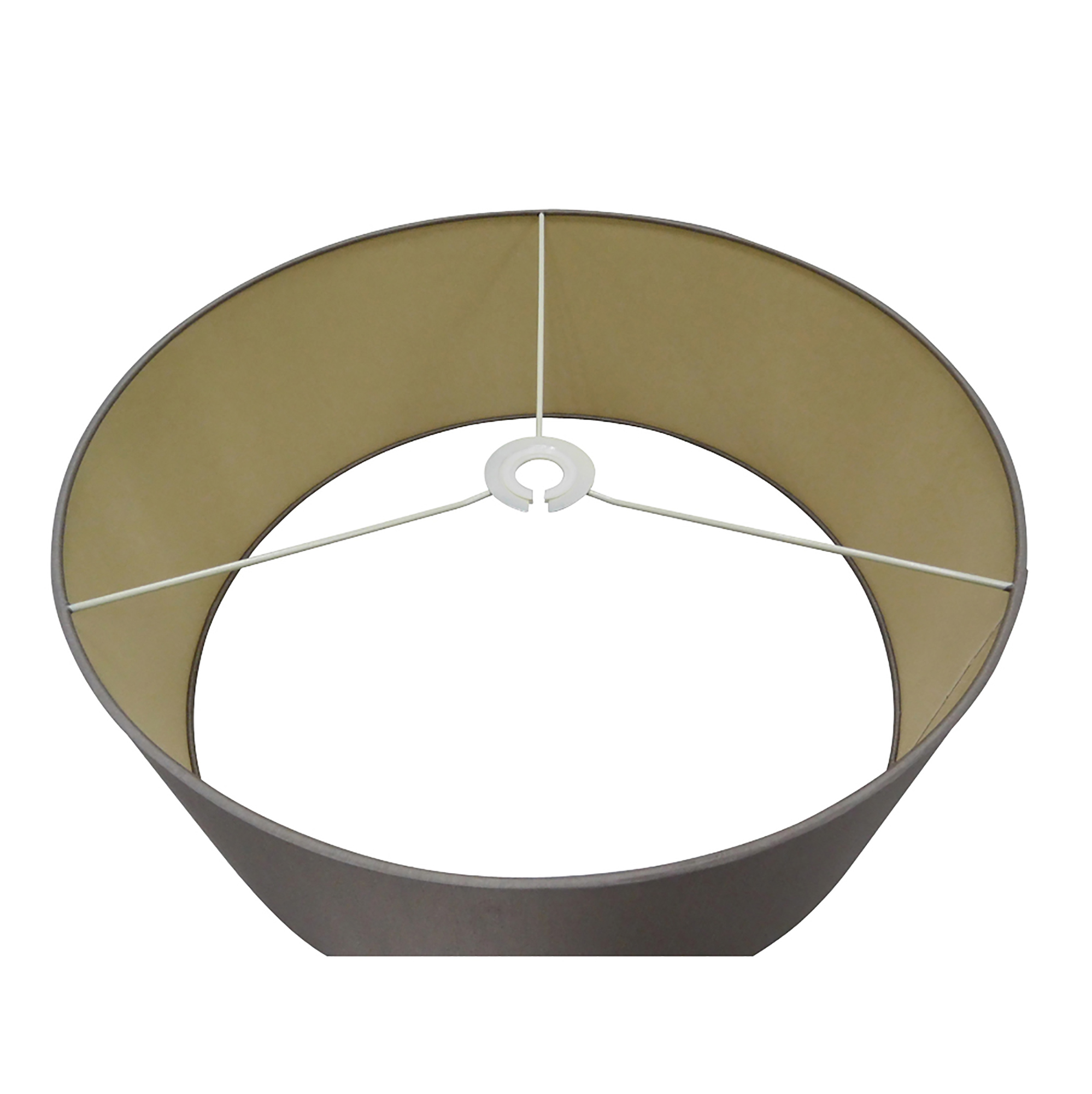 Baymont 50cm Semi Flush 3 Light Satin Nickel, Taupe/Halo Gold, Frosted Diffuser DK0427  Deco Baymont SN TA